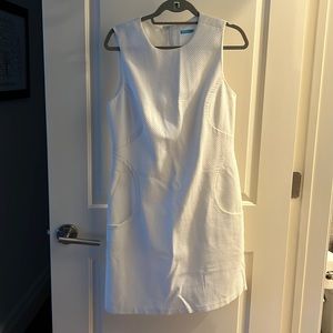 JMcLaughlin Size 10 White Summer Dress with pockets